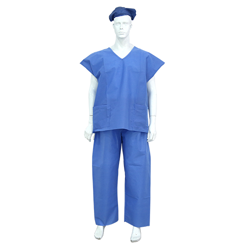 Soft Disposable Blue Scrub Suit Set