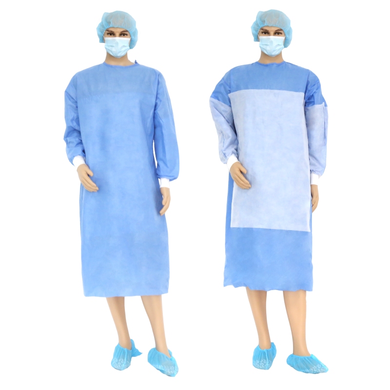 Blue disposable normal operating gown